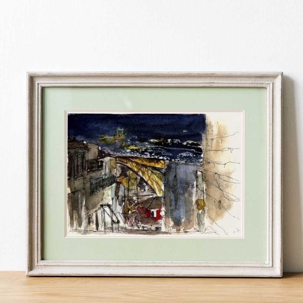 Art print 'Porto . Escadas dos Guindais de noite'