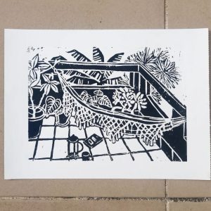 Linogravura 'My peaceful place'