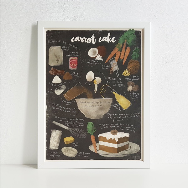 'Bolo de cenoura' receita ilustrada
