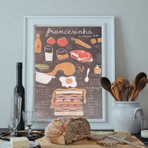 Ilustração da receita portuguesa de 'Francesinha'