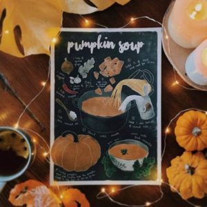 Art print da receita de 'Sopa de Abóbora'