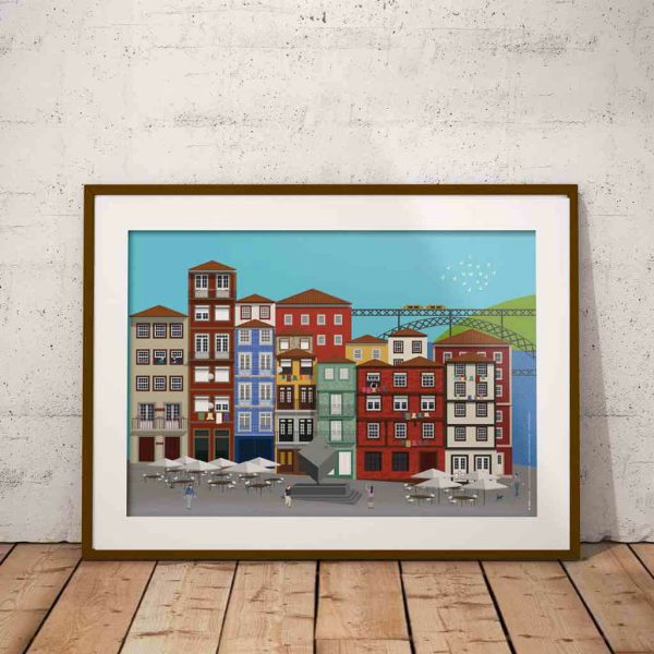 Cubo da Ribeira e a Ponte Luís I no Porto