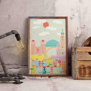 Skyline com edifícios do Porto (cores)