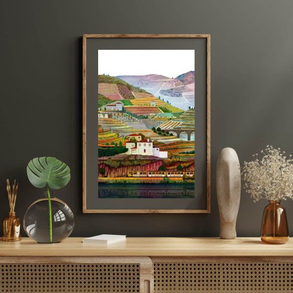 Ilustração . Art print 'Douro . Pinhão'