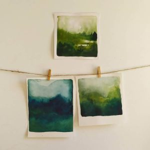 Coleção de 3 art print 'Paisagens húmidas'