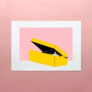 Art Print 'Cats - Love for Cardboard Boxes'