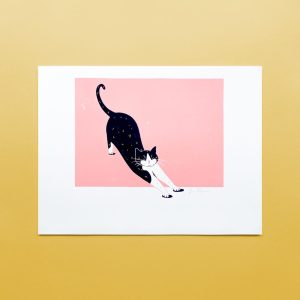 Art Print 'Life with a Cat . Stretching'