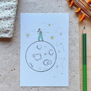 Postal 'Segue a tua estrela . Follow your star'