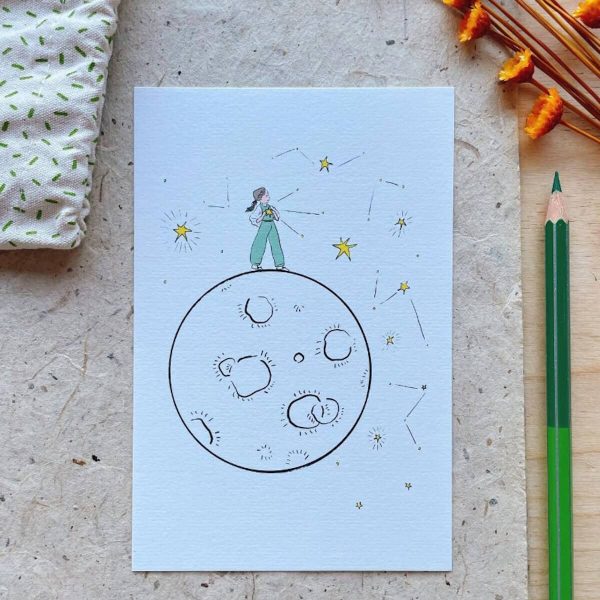 Postal 'Segue a tua estrela . Follow your star'