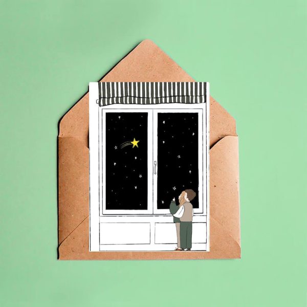 Postal 'Pedir um desejo . Wish Upon a Star'