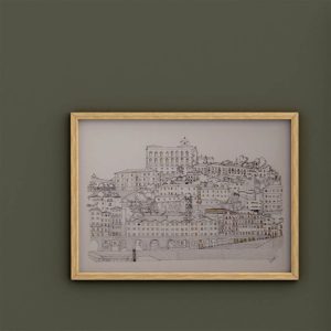 Desenho 'Arcos da Ribeira' no Porto