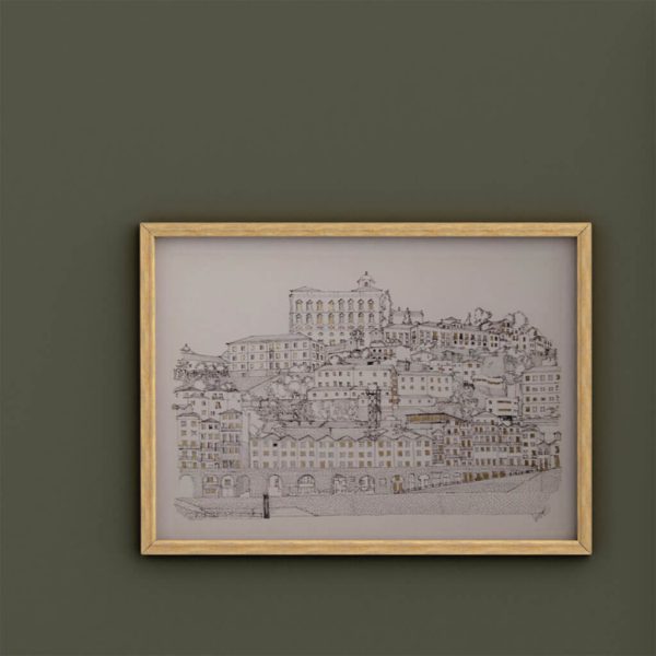 Desenho 'Arcos da Ribeira' no Porto