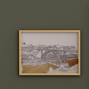 Desenho 'Ponte Luís I' no Porto