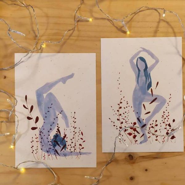 Coleção de 2 art print 'Yoga'